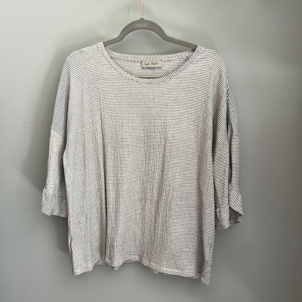 Black and cream top